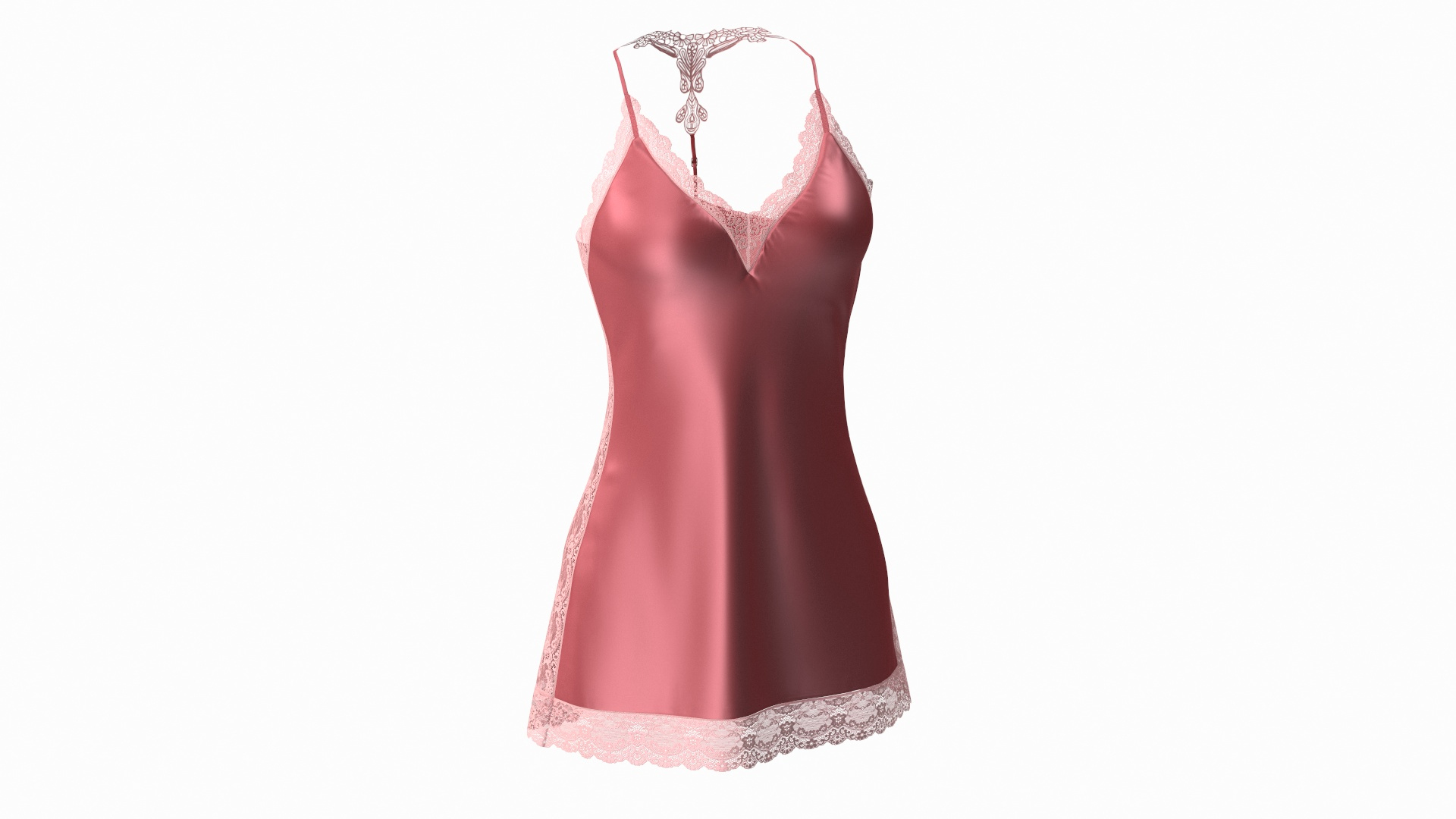 3D Women Silk Nightgown Rose Red - TurboSquid 1981383