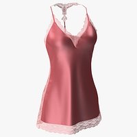 Women Silk Nightgown Rose Red