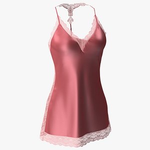 Women Silk Nightgown Rose Red