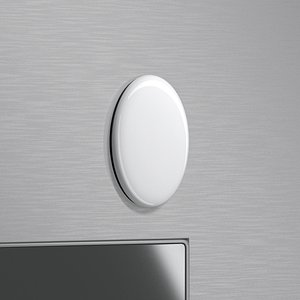 White Oval Fridge Magnet - vertical ovate magnetic souvenir 3D model