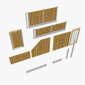 3D Garden Fence Building Kit - White poles with half sphere top