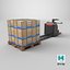 3D Forklift with Pallet 01 Orange All PBR Unity UE Textures