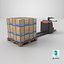 3D Forklift with Pallet 01 Orange All PBR Unity UE Textures