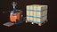 3D Forklift with Pallet 01 Orange All PBR Unity UE Textures