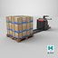 3D Forklift with Pallet 01 Orange All PBR Unity UE Textures