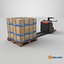 3D Forklift with Pallet 01 Orange All PBR Unity UE Textures
