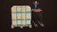 3D Forklift with Pallet 01 Orange All PBR Unity UE Textures