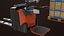 3D Forklift with Pallet 01 Orange All PBR Unity UE Textures