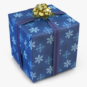 3d giftbox 2 blue model