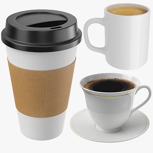 3D coffee cups