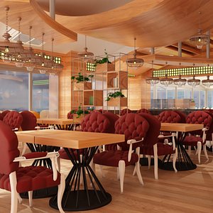 cafe interior 3d max