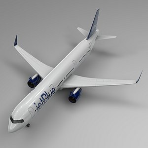 3D airbus a321 neo jetblue