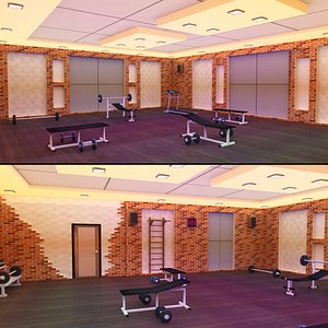 3D gym interior