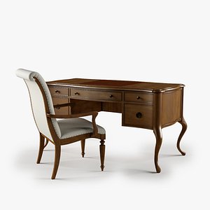 Archivist Writing Desk Upholstered Arm Chair