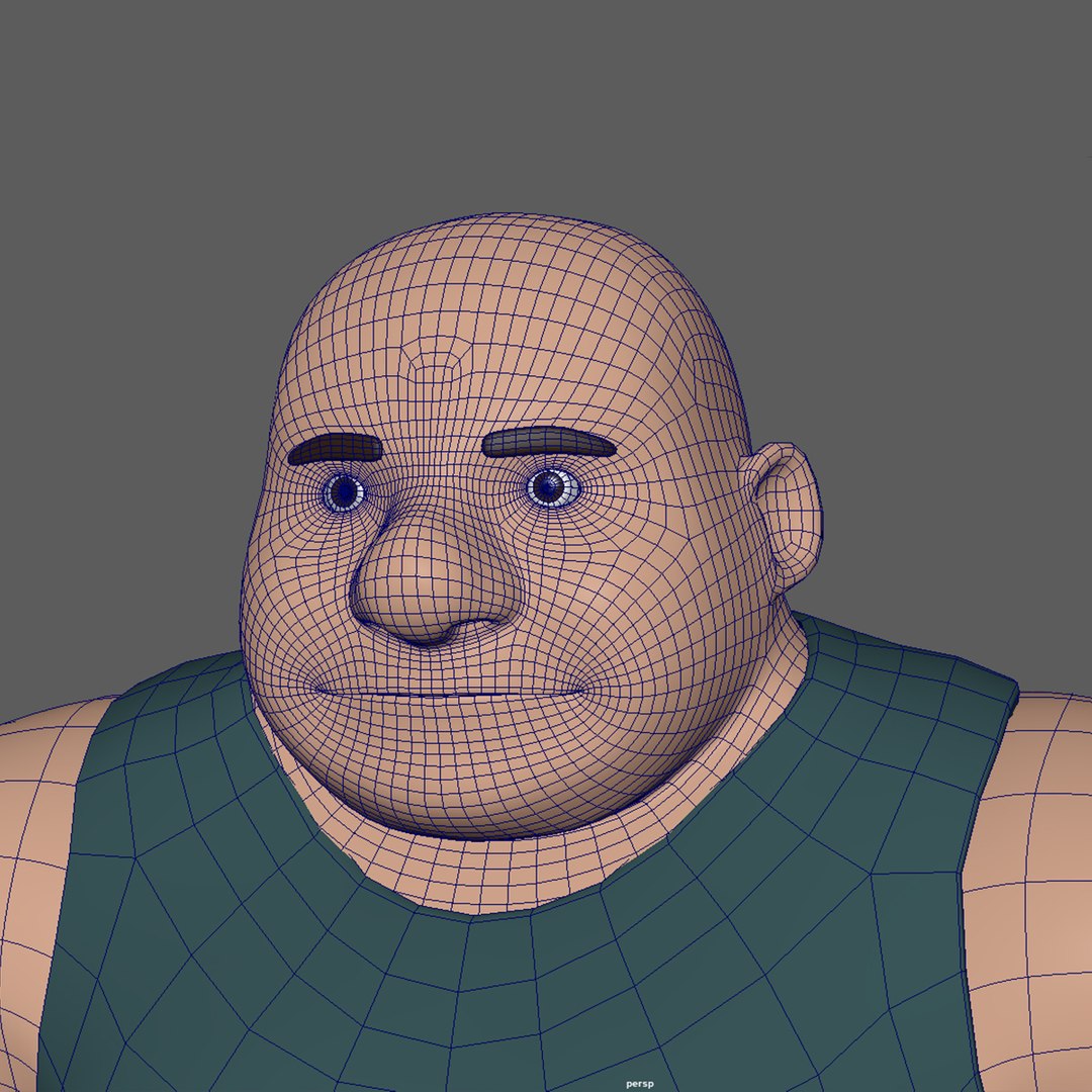 Fat Male Cartoon 3d Model Turbosquid 1225264