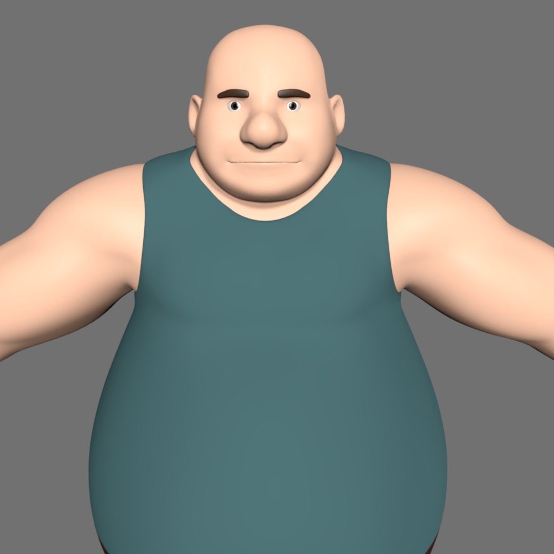 Fat male cartoon 3D model - TurboSquid 1225264