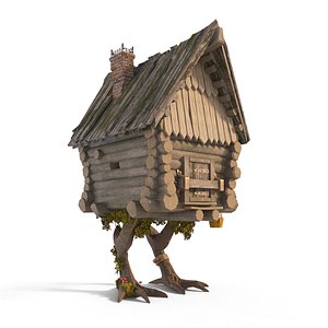 3D baba yaga hut model