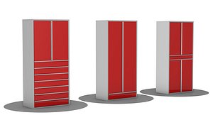 3D model Three cabinets Cupboard Garage furniture