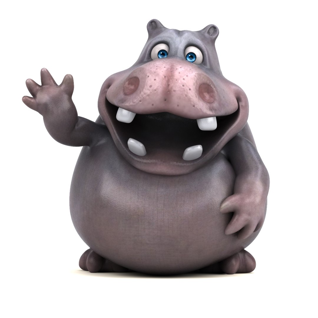 Fun Cartoon Hippo ! 3D - TurboSquid 1324092