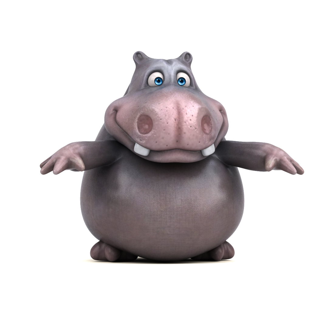 Fun Cartoon Hippo ! 3D - TurboSquid 1324092