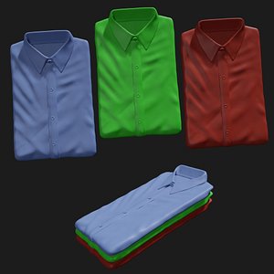 3D Multicolor folded shirts model