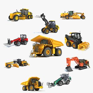 3D Road Construction Equipment Pack &ndash; Professional Highway Machinery Collection