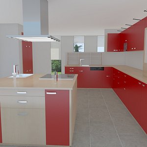 modern kitchen 3d 3ds