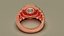 Wavy ring for men consists of bezel set center stone