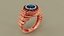 Wavy ring for men consists of bezel set center stone