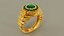 Wavy ring for men consists of bezel set center stone