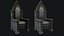 6 Low Poly Gothic Medieval Throne Chairs