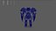 Robot eroe high poly truccato e strutturato