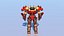 Robot eroe high poly truccato e strutturato