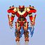 Robot eroe high poly truccato e strutturato