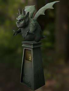 3D stone gargoyle model