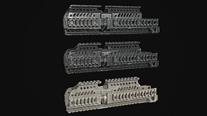 3D model PBR gameready Zenitco B-30 handguard and B-31 and B31S gastube cover