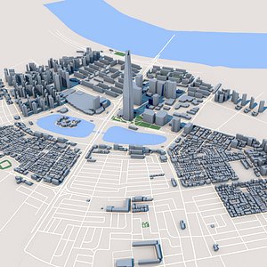 3D Lotte World Tower Parc1 Tower Seoul Korea