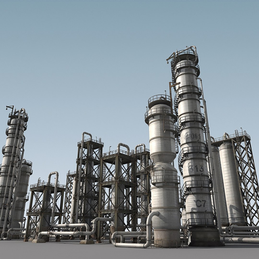 refinery towers 3d max