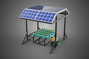 3D SOLAR ROOF ENERGY POWER IOT PH NUTRIENT CONTROL HYDROPONIC PLANT