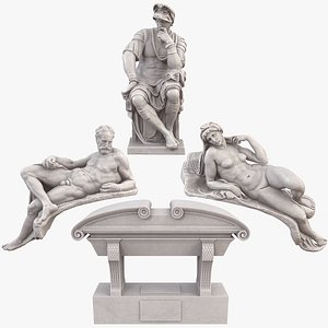 3D Lorenzo Medici Tomb Statues