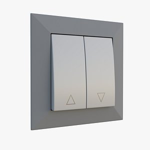 3D Electrical Wall  Double Switch with Up Down Symbol