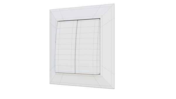 3D Electrical Wall Double Switch with Up Down Symbol - TurboSquid 1809134