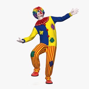 adult clown suit rigged 3D model