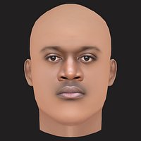 Low Poly Rick Ross Rapper Head