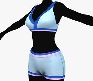 Female Bra and Underwear 3D