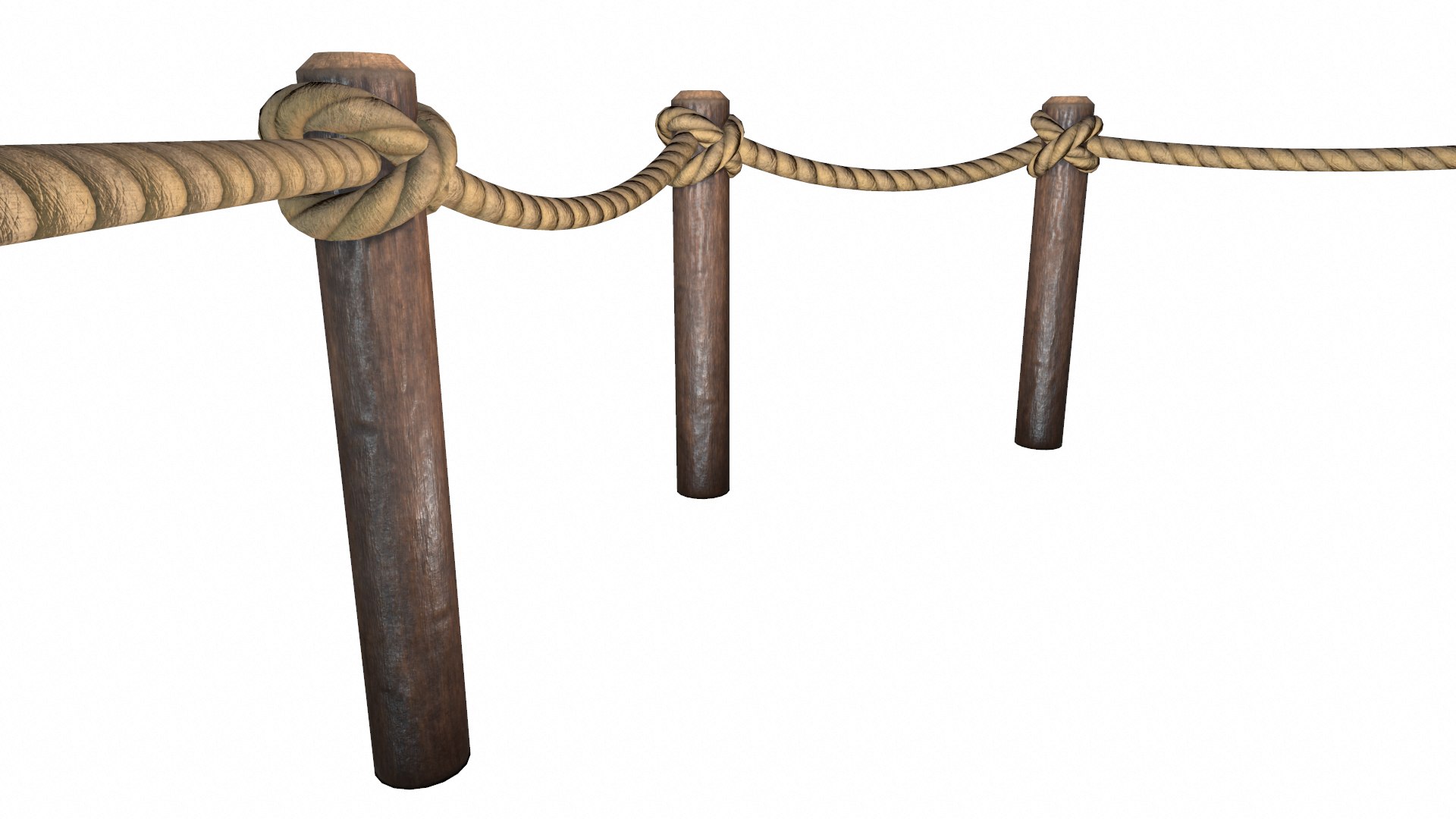 Tileable Rope Fence 3D Model - TurboSquid 1456660