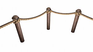 tileable rope fence 3D model