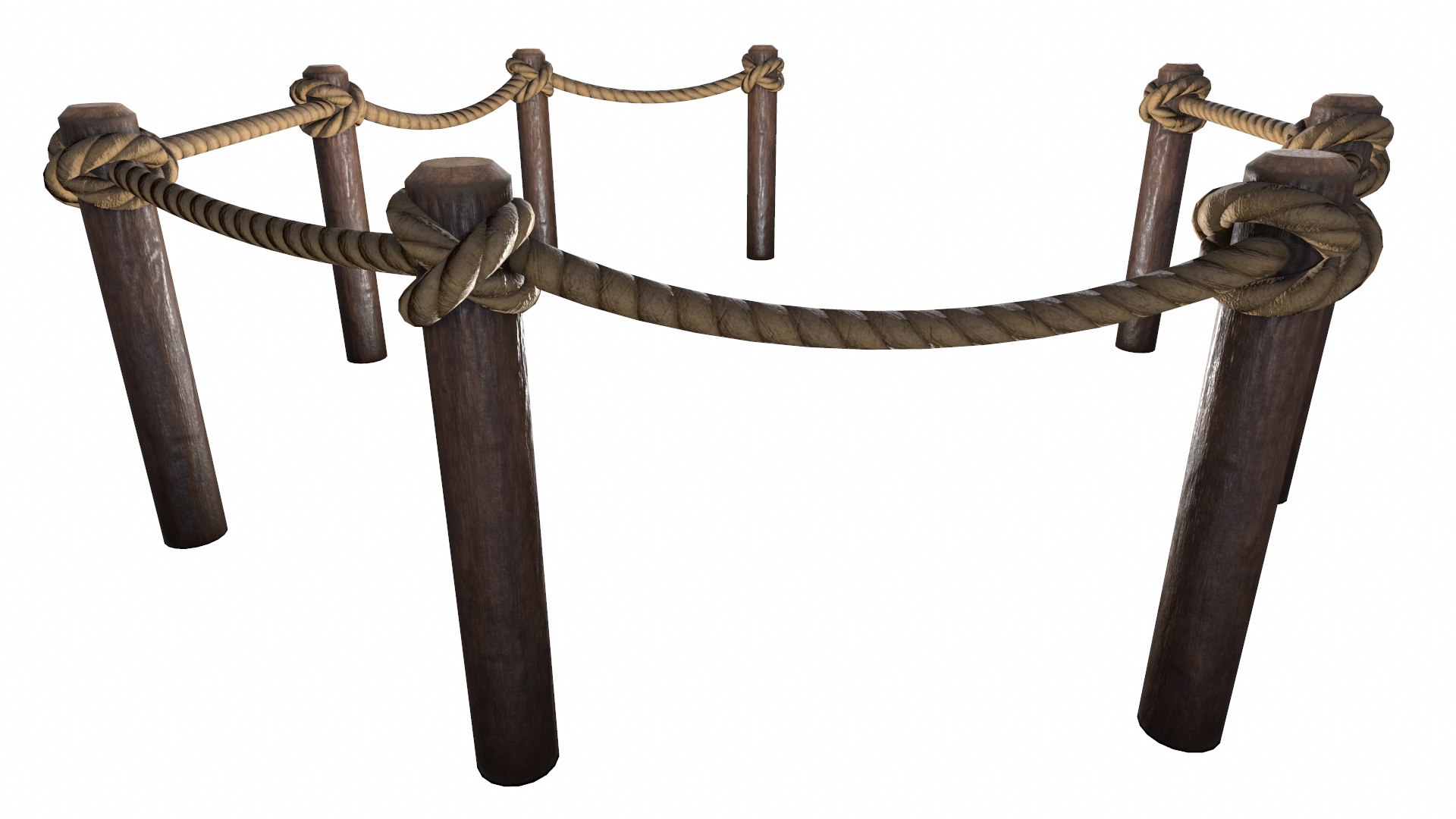 Tileable Rope Fence 3D Model - TurboSquid 1456660