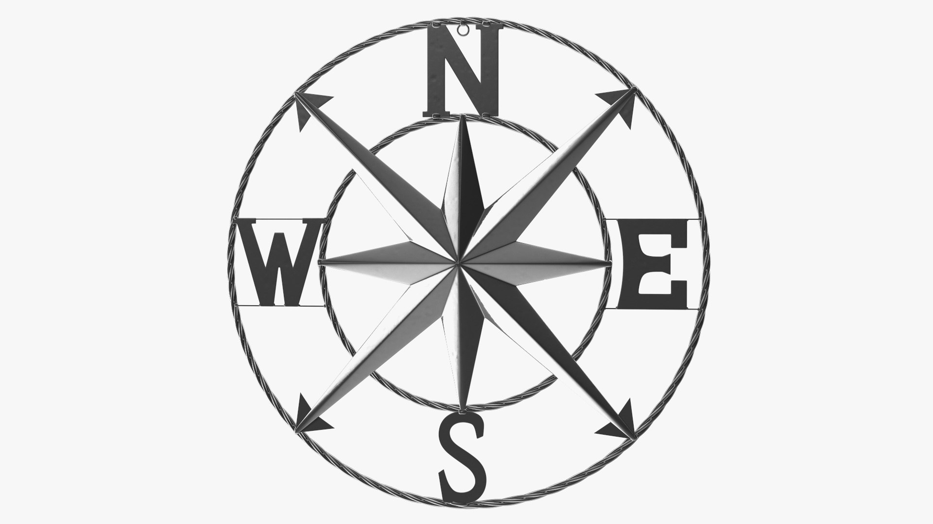 Compass Rose Silver 3D model preview