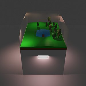Low Poly Forest Display Case model